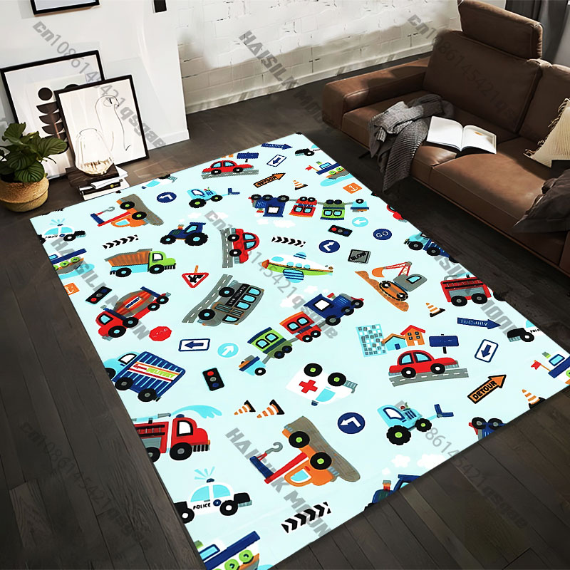 Commercial Road Printing - 21サイズの車両、道路、交通標識をプリントしたエリアラグ、大人用ヨガマット、リビングルームの装飾、パーソナライズされたマット