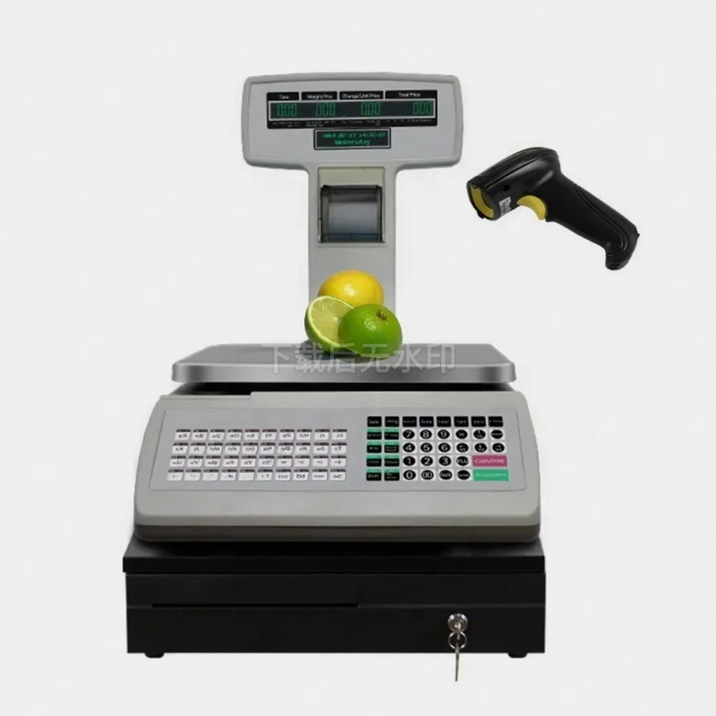 Commercial Digital Printing - デュアルLCDデジタルレシート印刷スケール 3kg-30kg 電子重量計 バーコードプリンター 小売・業務用